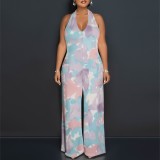 1 Custom Casual Digital Printing Halter One Piece Jumpsuits