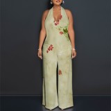1 Custom Casual Digital Printing Halter One Piece Jumpsuits