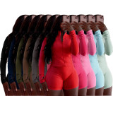 Sportswear Casual Tight Long Sleeve Shorts Two-piece Set