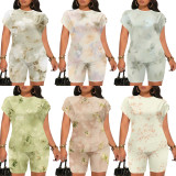 1 Custom Casual Digital Printing Two Piece Short Set