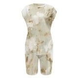 1 Custom Casual Digital Printing Two Piece Short Set