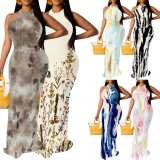 1 Custom Casual Digital Printing Sleeveless Long Dresses