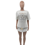 Summer Loose Hot Drilling Embroidered Club Dress