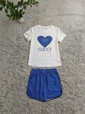 Summer Embroidered Short Sleeve Shorts Set