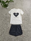 Summer Embroidered Short Sleeve Shorts Set