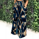 1 Custom Casual Digital Printing High Waist Wide Leg Pants With Pockets