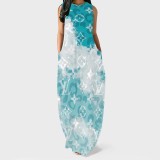 1 Custom Casual Digital Printing Sleeveless Long Dresses