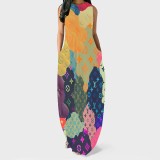 1 Custom Casual Digital Printing Sleeveless Long Dresses