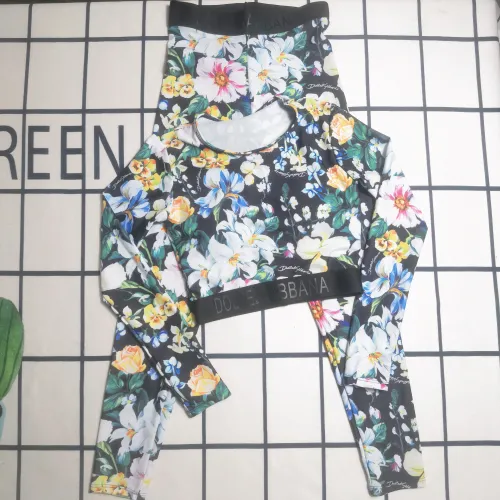Casual Printed Padded  Long Sleeve Two Piece Swimsuits