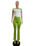 Contrast Color 2025 Casual Sports Yoga Pants Suit