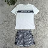 Summer Digital Printing Short Sleeve Shorts Set