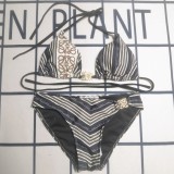 Casual Printed Padded Straps Backless Bikini Swimwears