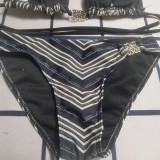 Casual Printed Padded Straps Backless Bikini Swimwears