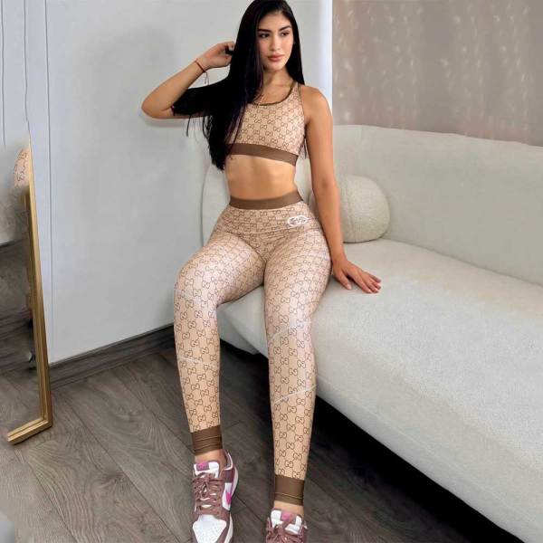Summer Fashion Striped Soft Fitness Sports Sleeveless Vest Trousers Set