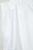 Summer Graduation Asymmetric Strap Top + Hem High Slit Gathered Skirt Set