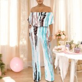 1 Custom Casual Digital Printing Off Shoulder One Piece Jumpsuits