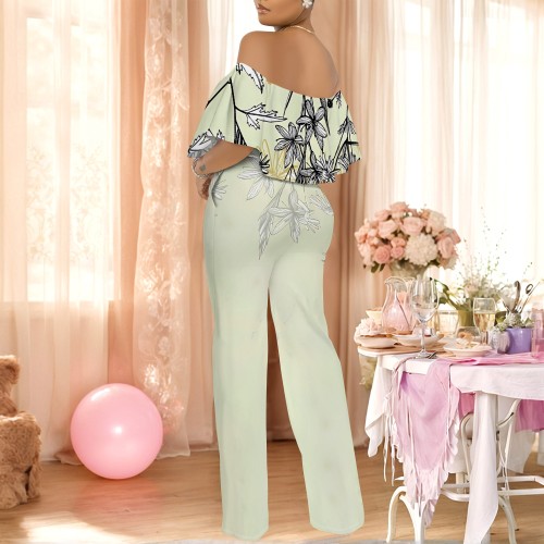 1 Custom Casual Digital Printing Off Shoulder One Piece Jumpsuits