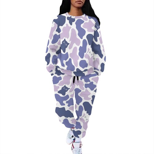 1 Custom Casual Digital Printing Long Sleeve Sweatshirts Pant Set