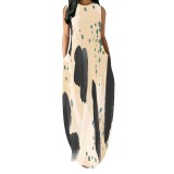 1 Custom Casual Digital Printing Sleeveless Long Dresses