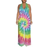 1 Custom Casual Digital Printing Halter Backless One Piece Jumpsuits