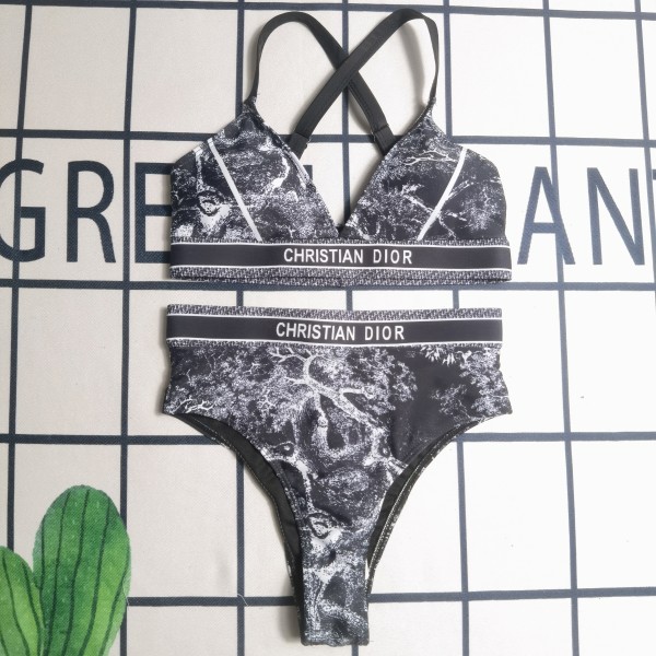Casual Printed Padded Straps Backless Two Piece Swimwears