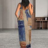 1 Custom Casual Digital Printing Straps Maxi Dress