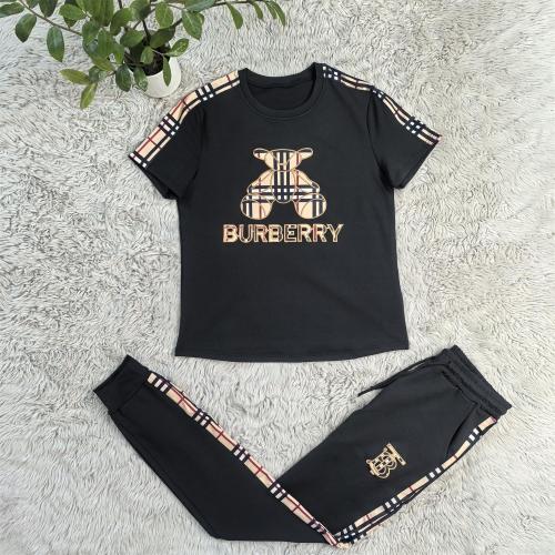 Casual Bear Embroidered Letters Short-sleeved Trousers Set