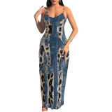 1 Custom Casual Digital Printing Straps Maxi Dress