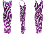 Women's Sleeveless Bodycon Striped Printed Party Long Maxi Dress