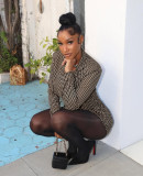 Spring/Summer Long-sleeved Jacket and Shorts Suit