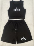 2025 Summer Fashion Sports Suit Sleeveless Vest Shorts Two-piece Set