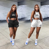2025 Summer Fashion Sports Suit Sleeveless Vest Shorts Two-piece Set
