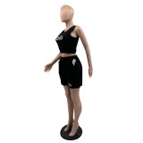 2025 Summer Fashion Sports Suit Sleeveless Vest Shorts Two-piece Set