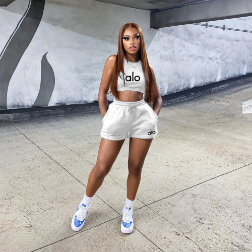 2025 Summer Fashion Sports Suit Sleeveless Vest Shorts Two-piece Set