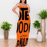 1 Custom Casual Digital Printing Straps V Neck Maxi Dress