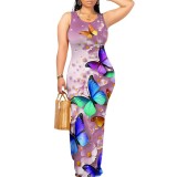 1 Custom Casual Digital Printing Sleeveless O Neck Maxi Dresses