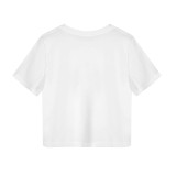 1 Custom Casual Digital Printing O Neck Short Sleeve Crop Top