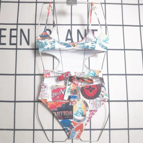 Casual Printed Padded Straps Hollow Out One Piece Swimsuits