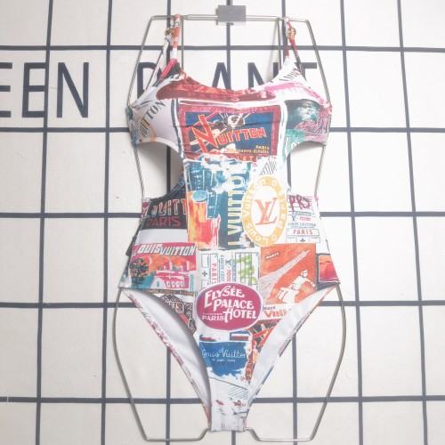 Casual Printed Padded Straps Hollow Out One Piece Swimsuits