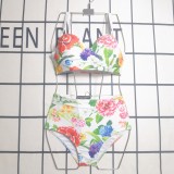 Casual Printed Padded Straps Two Piece Bikini Swimsuits