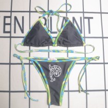 Casual Printed Padded Halter Two Piece Bikini Set