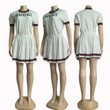 Super Soft High Elastic Knitted Pleated Skirt Set