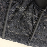 Sexy Lace See-through Mesh Bra Sling Steel RingTube Top