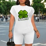 1 Custom Casual Digital Printing Letter Summer Collection Short Set