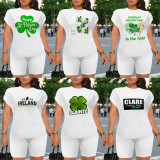 1 Custom Casual Digital Printing Letter Summer Collection Short Set