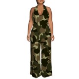 1 Custom Casual Digital Printing Halter One Piece Jumpstuis with Pocket