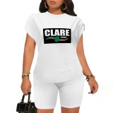 1 Custom Casual Digital Printing Letter Summer Collection Short Set