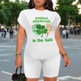 1 Custom Casual Digital Printing Letter Summer Collection Short Set