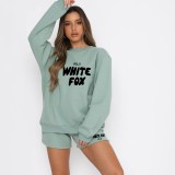 High Quality Cotton Print Long Sleeve Sweatshirt Set