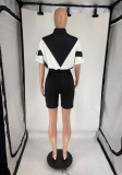 2pcs Casual Sports Short Batwing Sleeves Cardigan Short Set